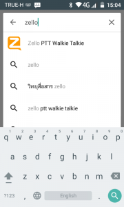 พิมพ์ค้นหา Zello ใน Google Play บนมือถือ